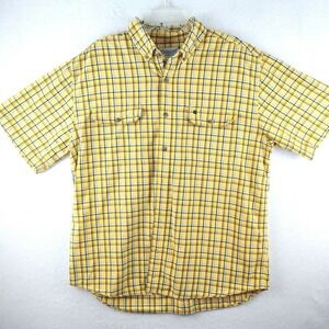Carhartt Men's Extra Large Check Casual Button Up Shirt‎ Yellow Size XL